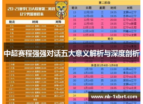 中超赛程强强对话五大意义解析与深度剖析